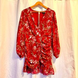 Cocktail Floral red dress